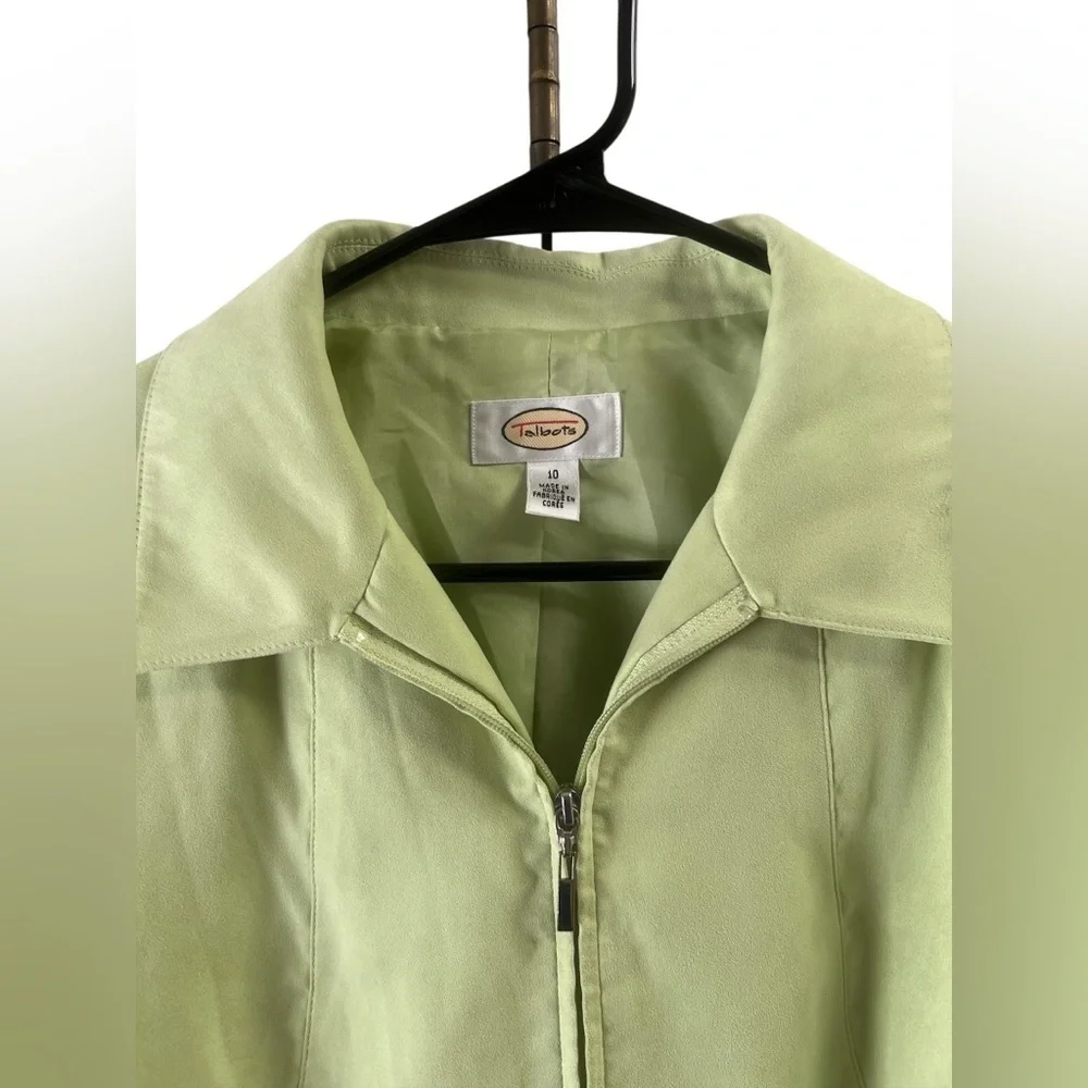 Talbots vintage light green full zip up collared jacket
